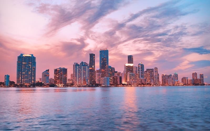 Miami skyline at dusk
